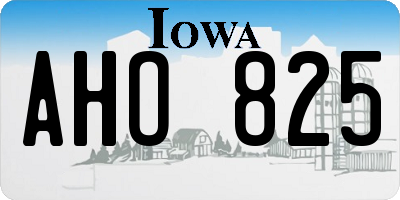 IA license plate AHO825