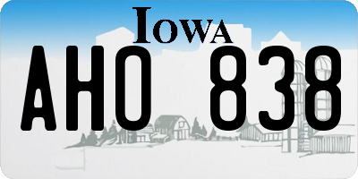 IA license plate AHO838