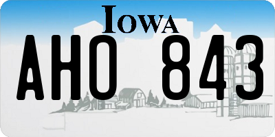 IA license plate AHO843