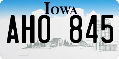 IA license plate AHO845