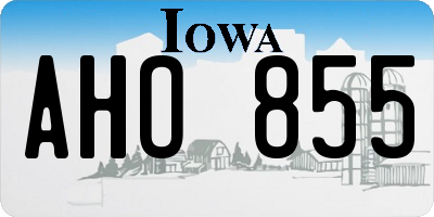 IA license plate AHO855
