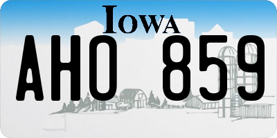 IA license plate AHO859