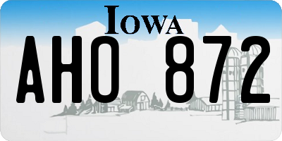 IA license plate AHO872