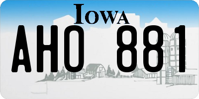 IA license plate AHO881