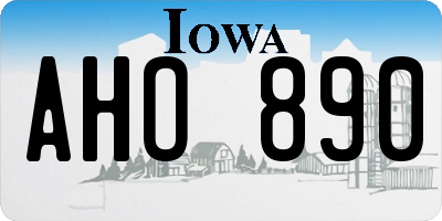 IA license plate AHO890
