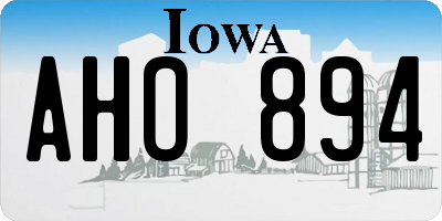 IA license plate AHO894