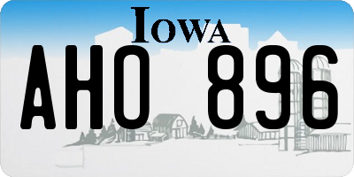 IA license plate AHO896