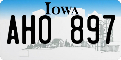 IA license plate AHO897