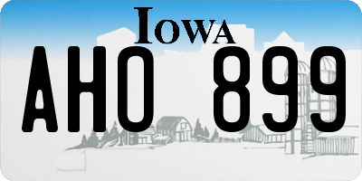 IA license plate AHO899