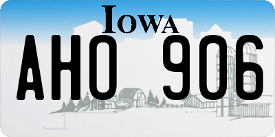 IA license plate AHO906