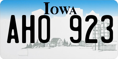 IA license plate AHO923