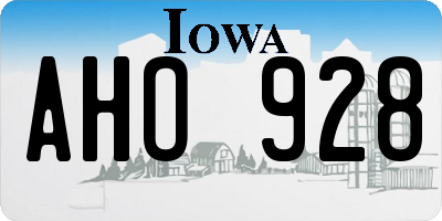 IA license plate AHO928