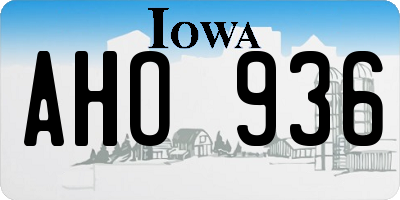 IA license plate AHO936