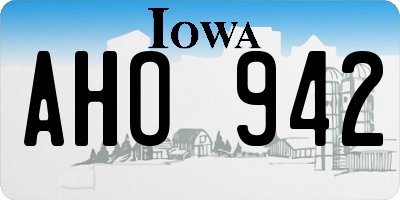 IA license plate AHO942