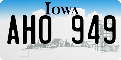 IA license plate AHO949