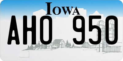 IA license plate AHO950