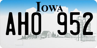 IA license plate AHO952
