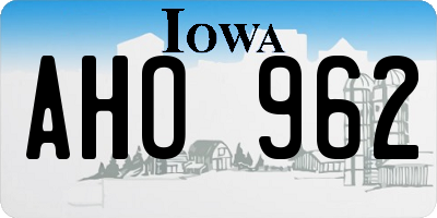 IA license plate AHO962
