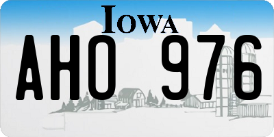 IA license plate AHO976