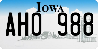 IA license plate AHO988