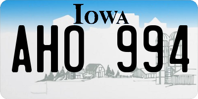 IA license plate AHO994