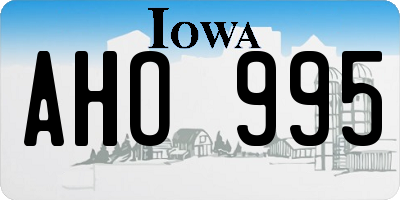 IA license plate AHO995
