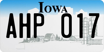 IA license plate AHP017