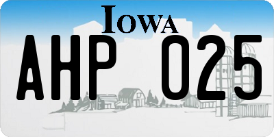 IA license plate AHP025