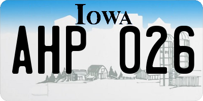 IA license plate AHP026