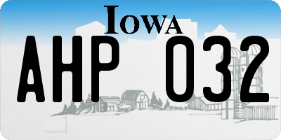 IA license plate AHP032