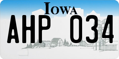 IA license plate AHP034