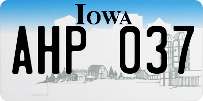 IA license plate AHP037