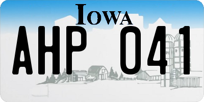IA license plate AHP041