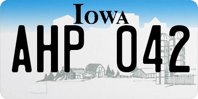 IA license plate AHP042