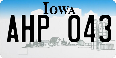 IA license plate AHP043