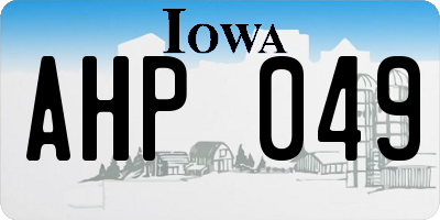IA license plate AHP049