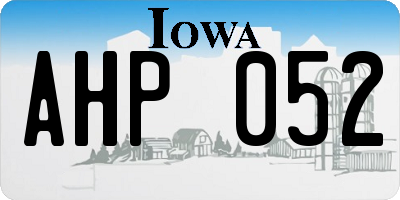 IA license plate AHP052