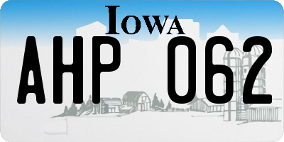 IA license plate AHP062
