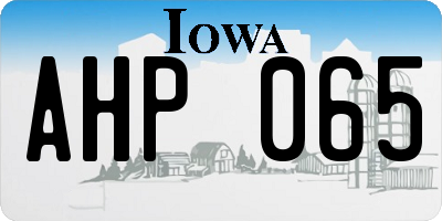 IA license plate AHP065