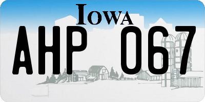 IA license plate AHP067
