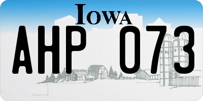 IA license plate AHP073