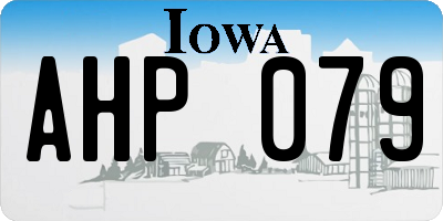 IA license plate AHP079