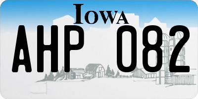 IA license plate AHP082