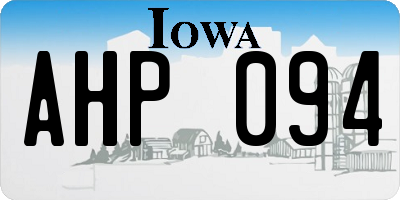 IA license plate AHP094