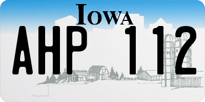 IA license plate AHP112