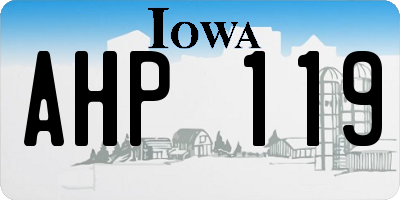 IA license plate AHP119