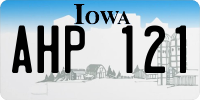 IA license plate AHP121