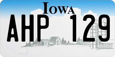 IA license plate AHP129