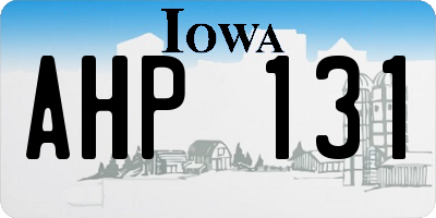 IA license plate AHP131