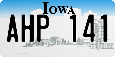 IA license plate AHP141